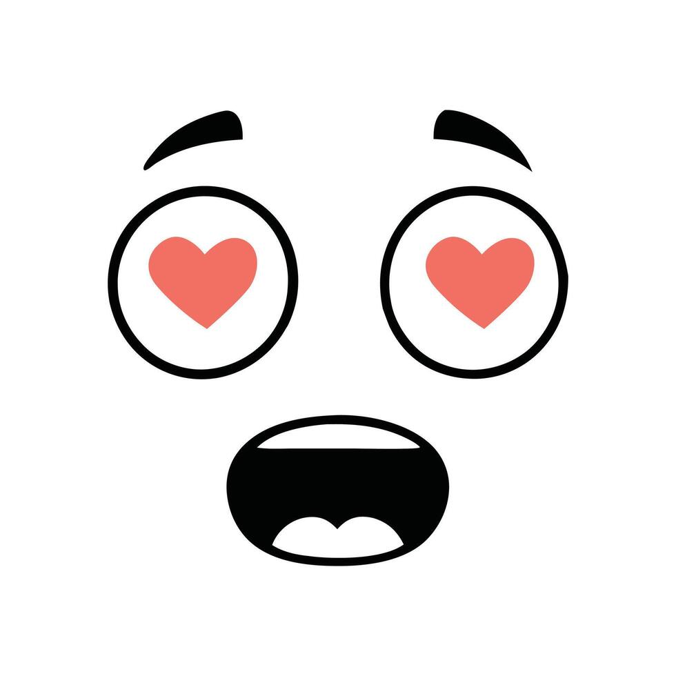 Expressive Cartoon Faces Clipart Design vector
