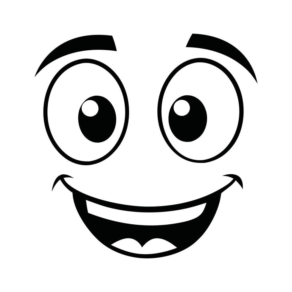 Isolated Cartoon Emoji Faces with Expressive Features Clipart vector