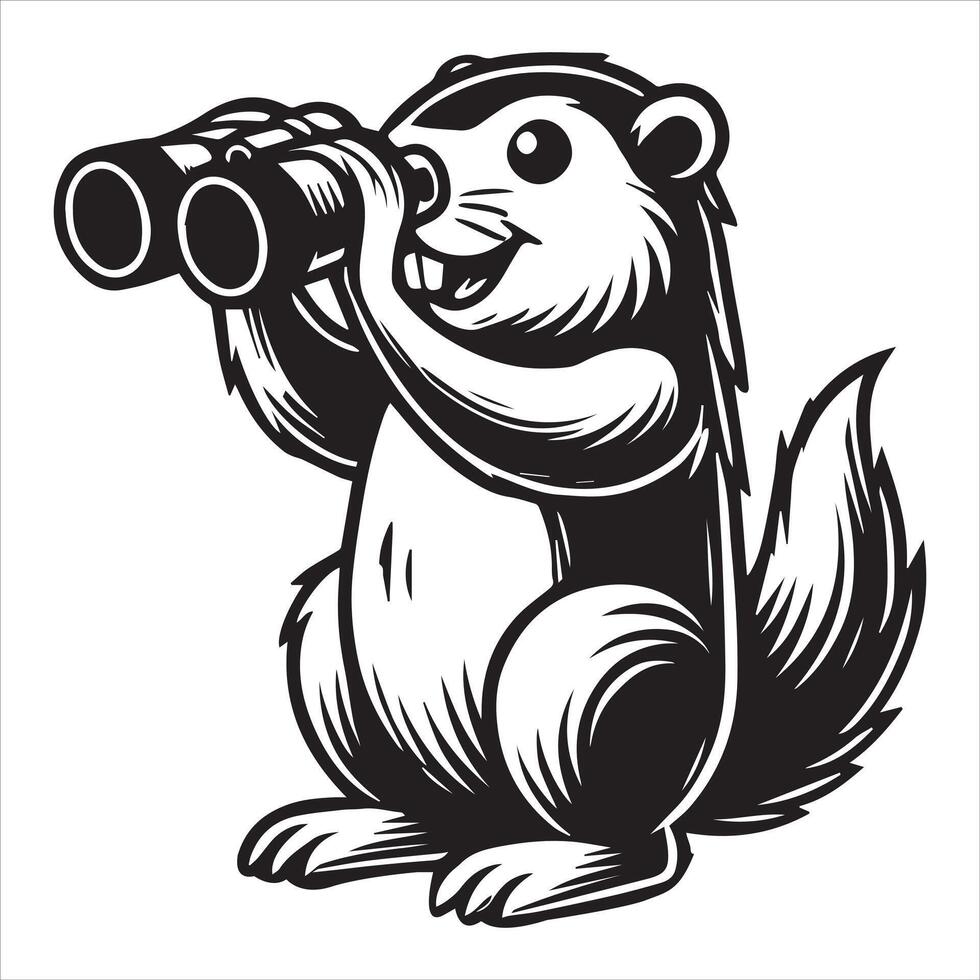 Peek-a-Boo Groundhog Stuns All with His Predictions vector