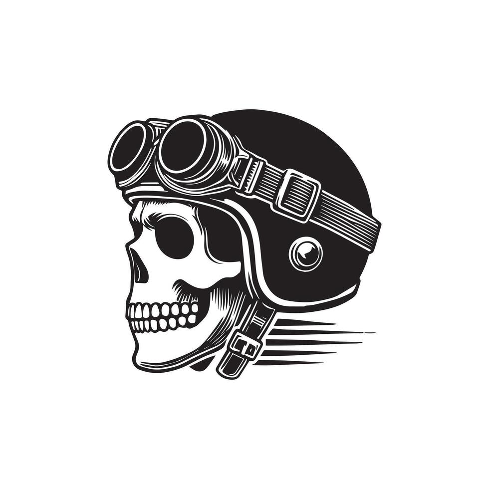Skeleton Rider on Classic US Motorcycle vector
