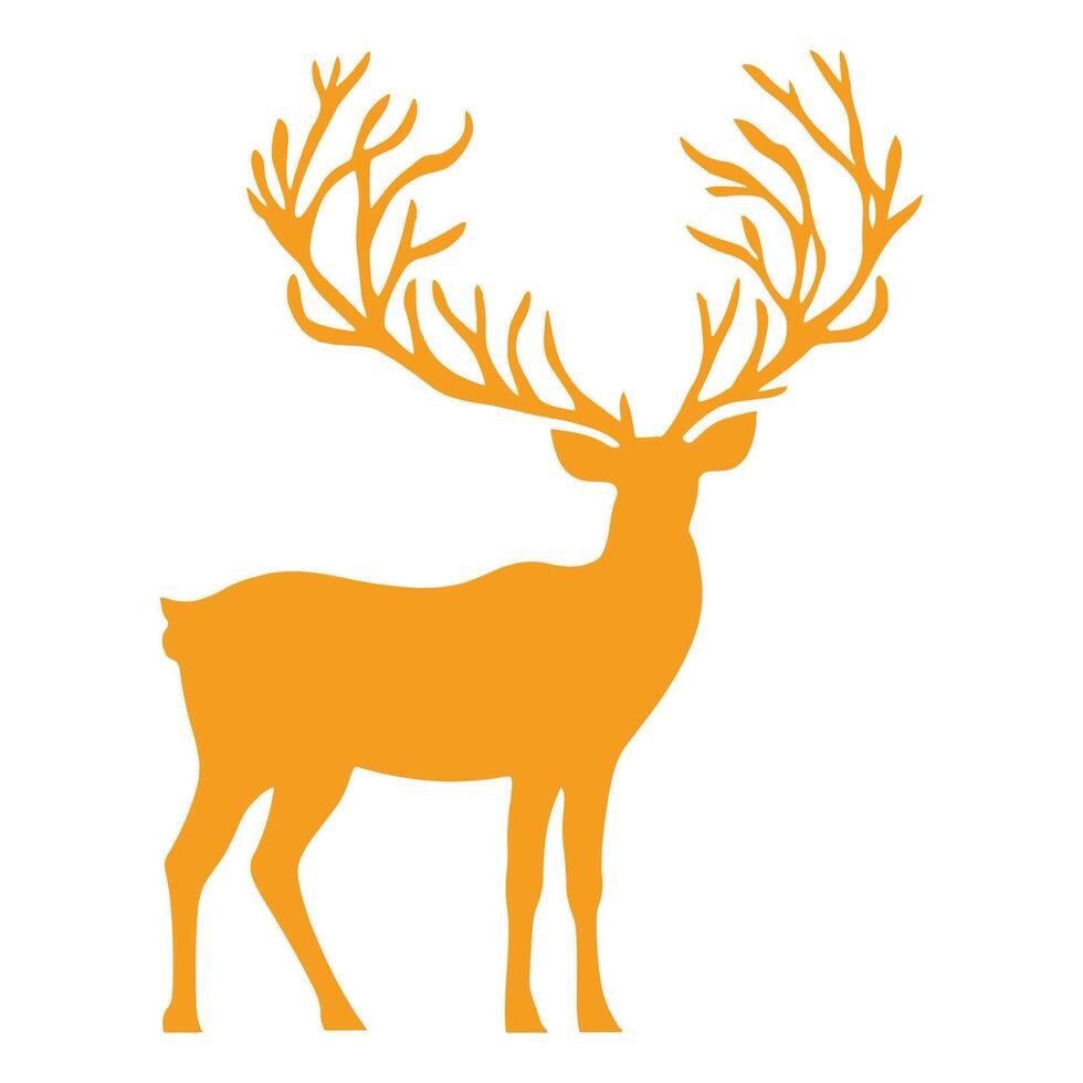 Festive Merry Christmas Reindeer Illustration with Golden Touch vector