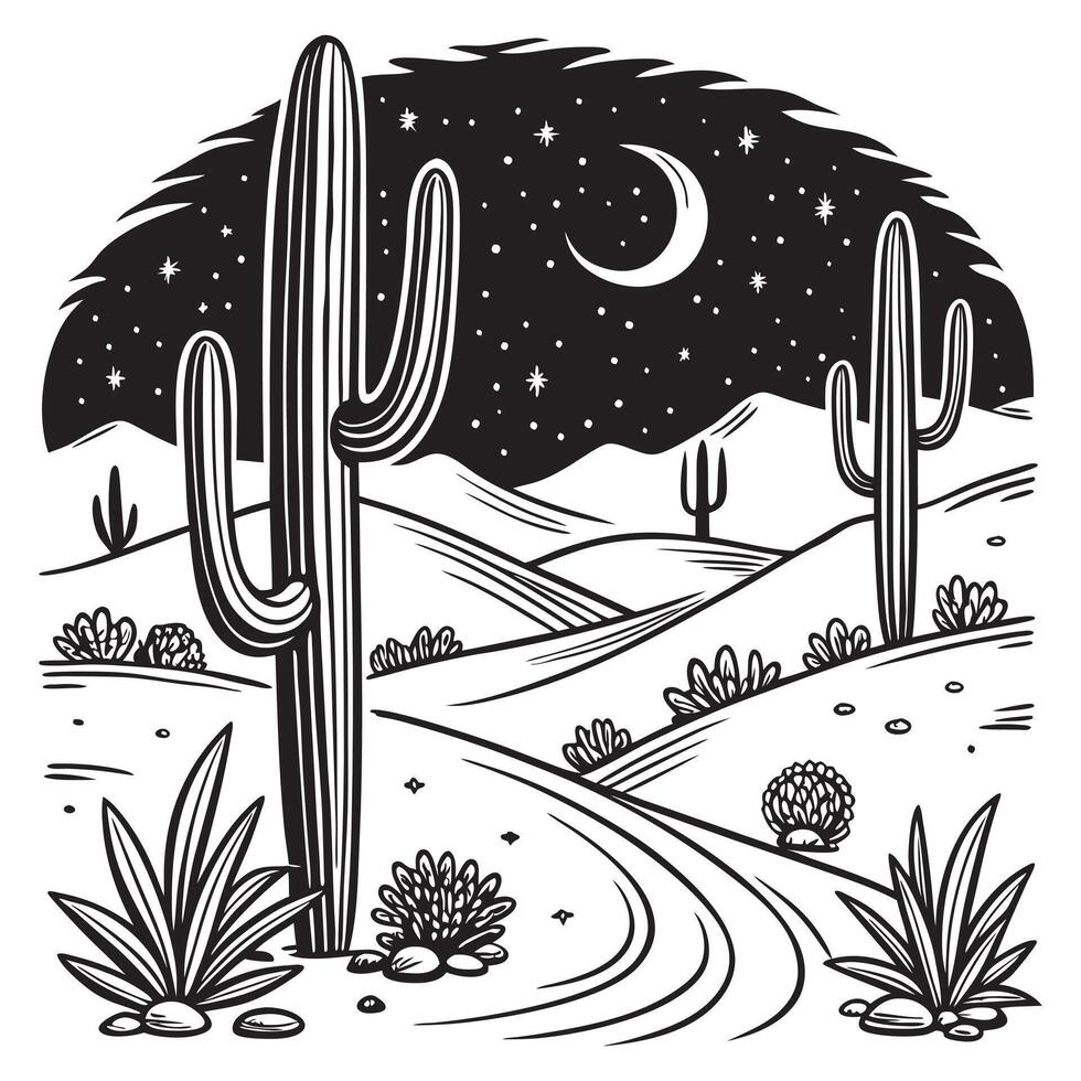 Rustic Cow Skull in a Desert Landscape Artwork vector