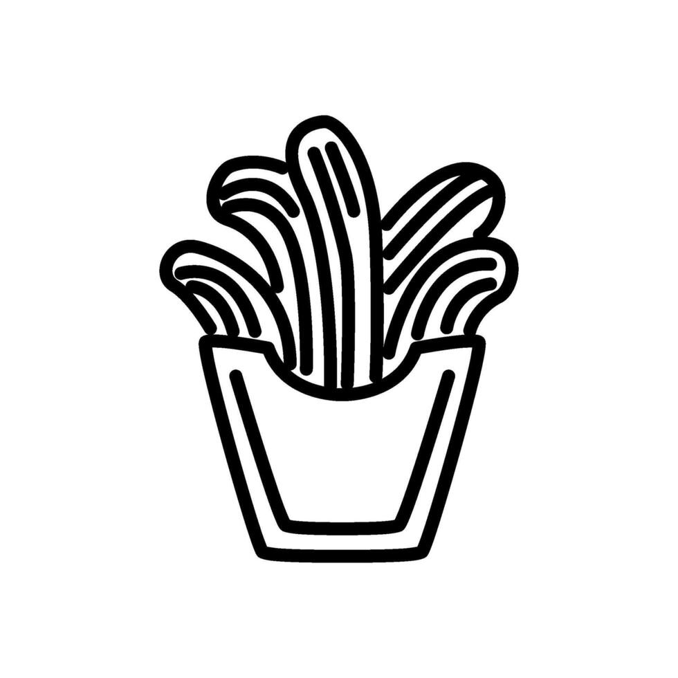 Churros symbol, outlined icon vector