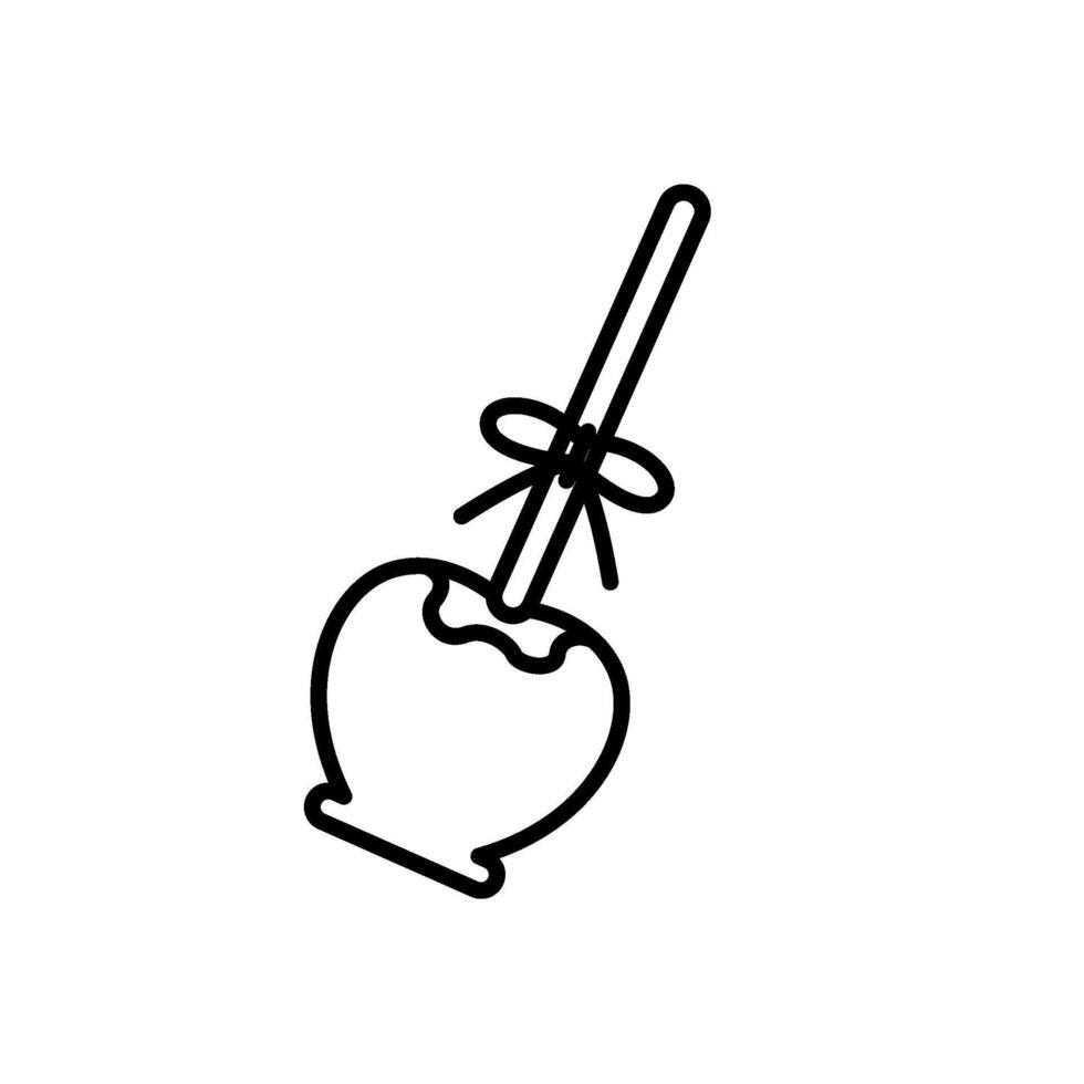 caramel apple icon, line style icon vector
