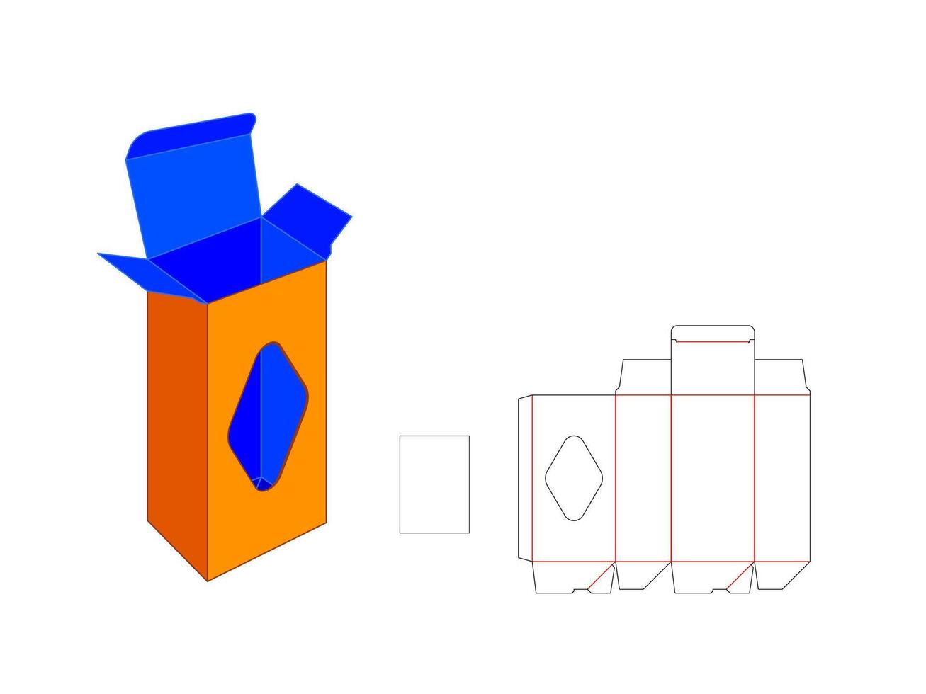 Auto Bottom Lock Box LASER CUT Template Ideal for small tubes, pens, or narrow Products vector