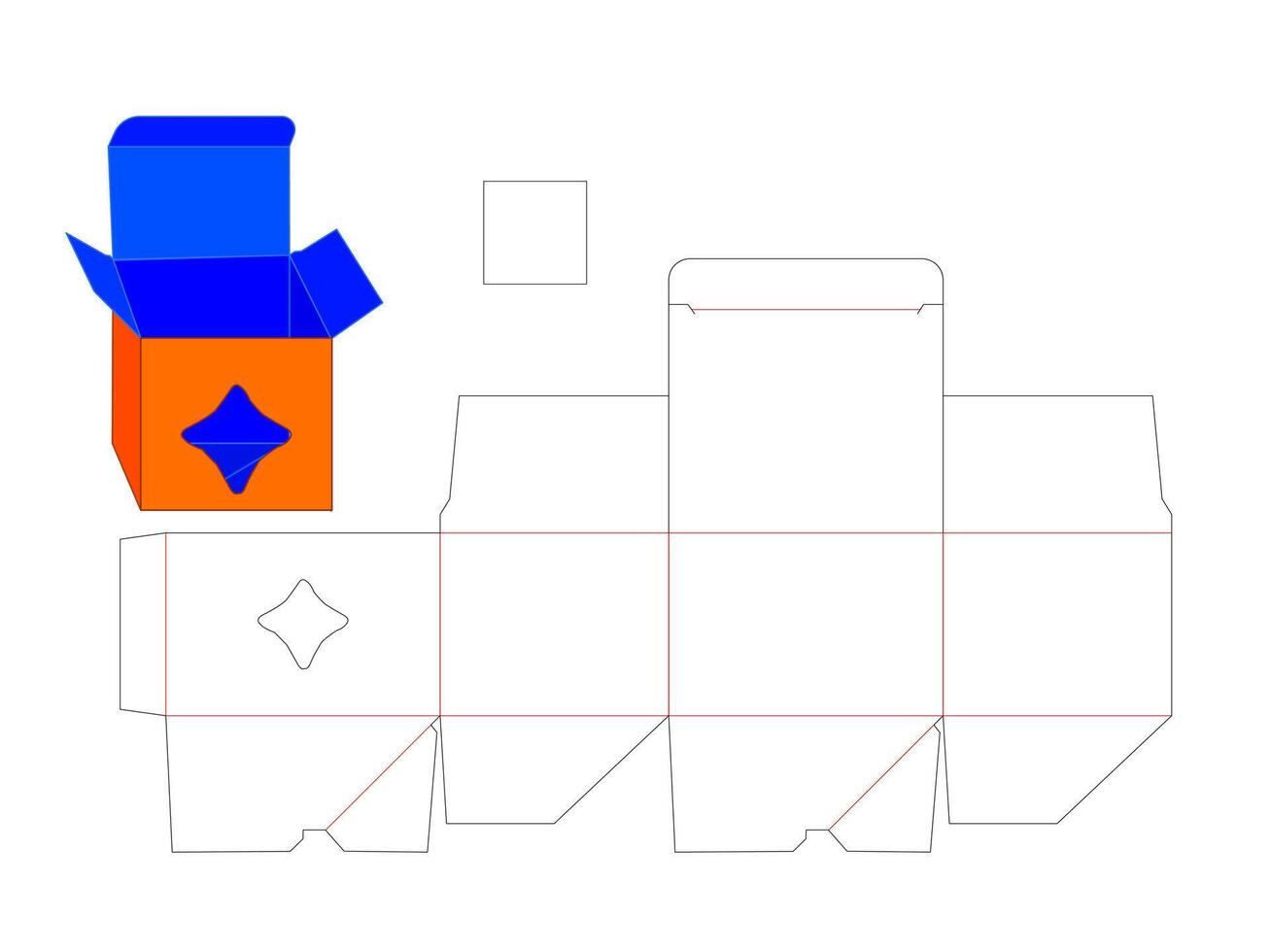 Auto Bottom Lock Box LASER CUT Template for toys, apparel, or larger crafting goods vector