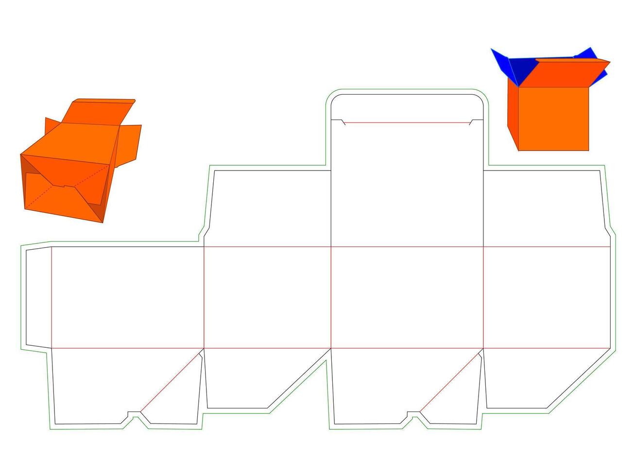 Auto Bottom Lock Box for toys, apparel, or larger crafting goods vector