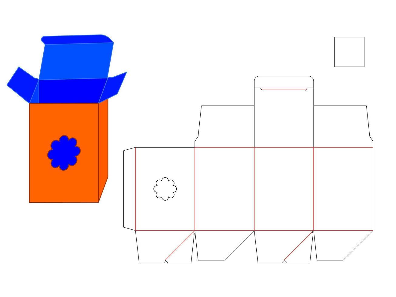 Medium Size Auto Bottom Lock Box LASER CUT for candles, mugs, or decorative items vector