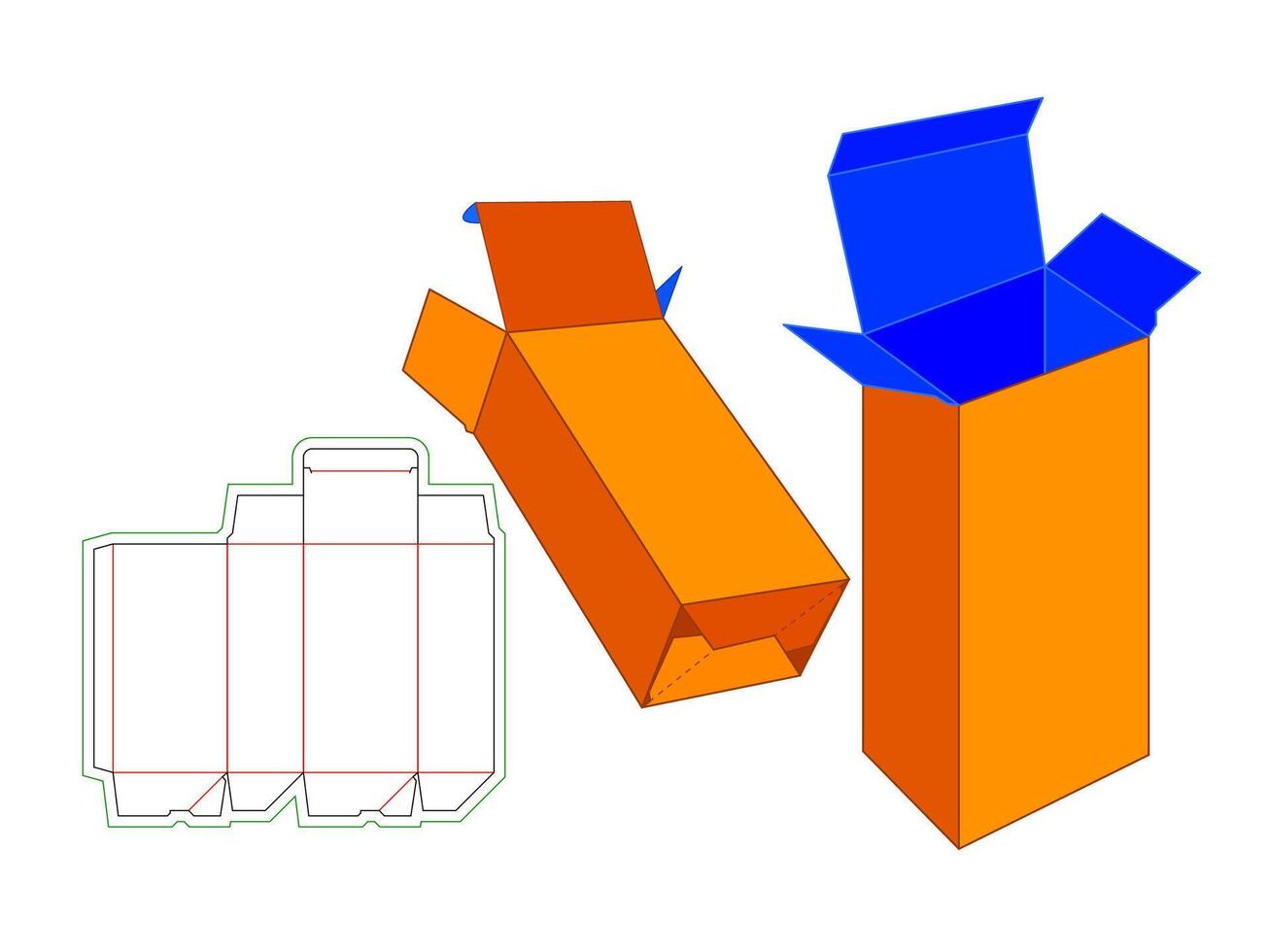 Auto Bottom Lock Box Ideal for small tubes, pens, or narrow Products vector