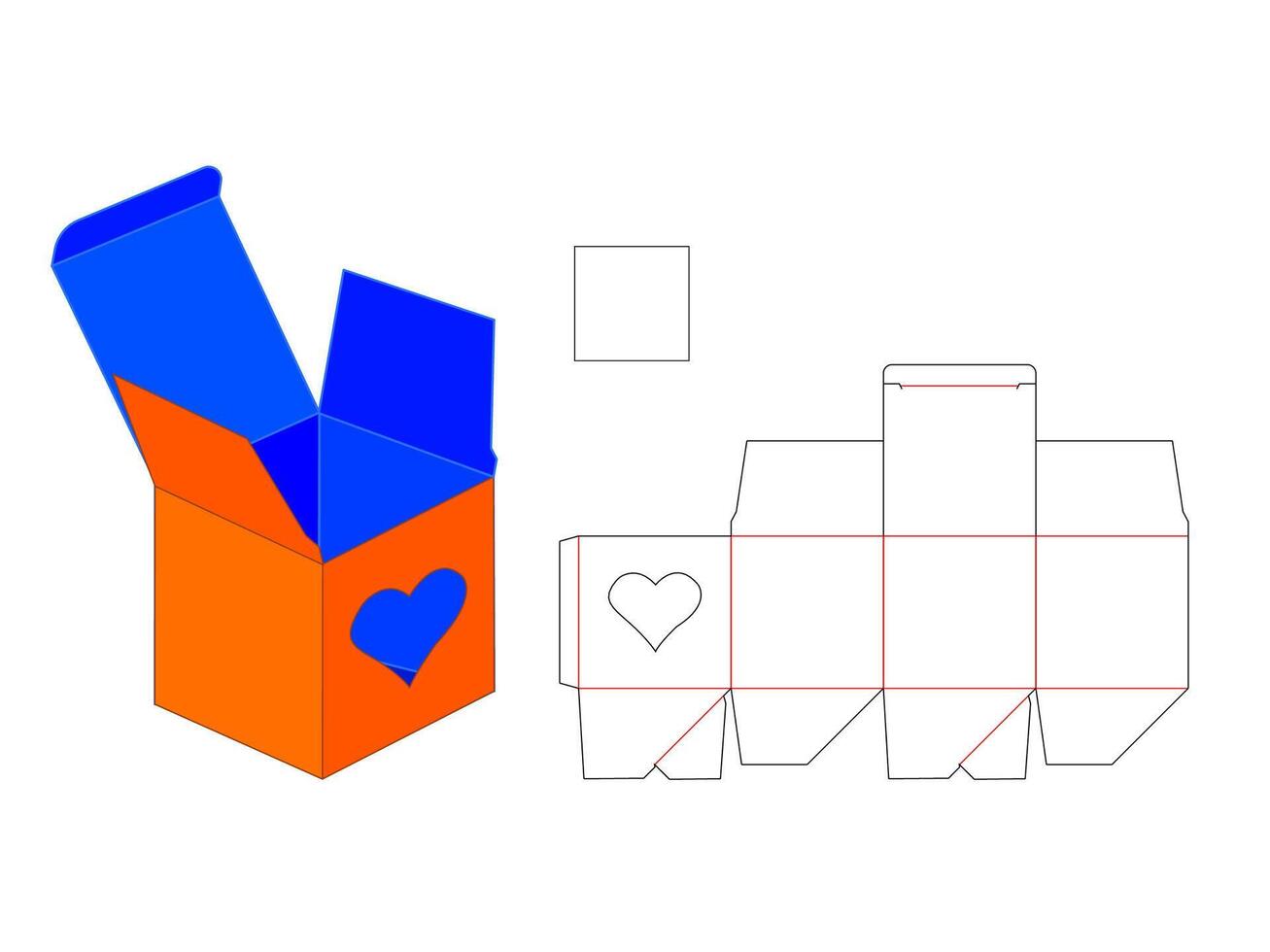 Cube shaped Auto Bottom Lock Box LASER CUT Template for small crafts, jewelry, or tiny gifts vector