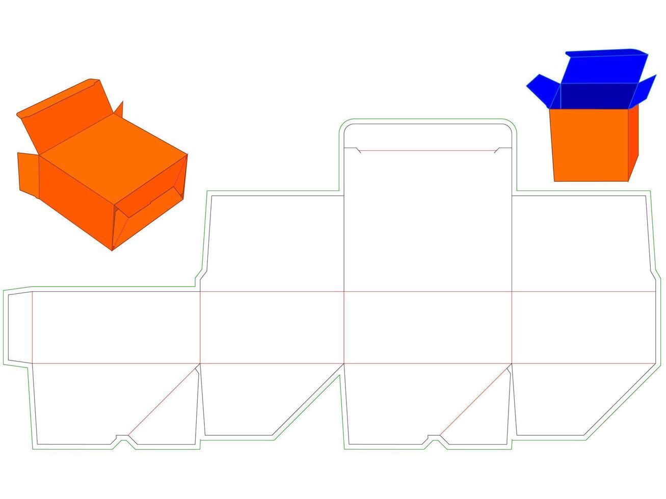 Auto Bottom Lock Box for flat packed products or heavier contents vector