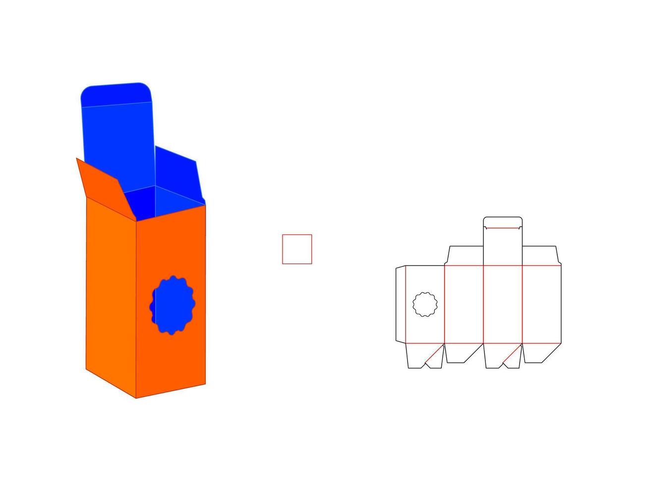 Small Size Auto Bottom Lock Box LASER CUT Template vector