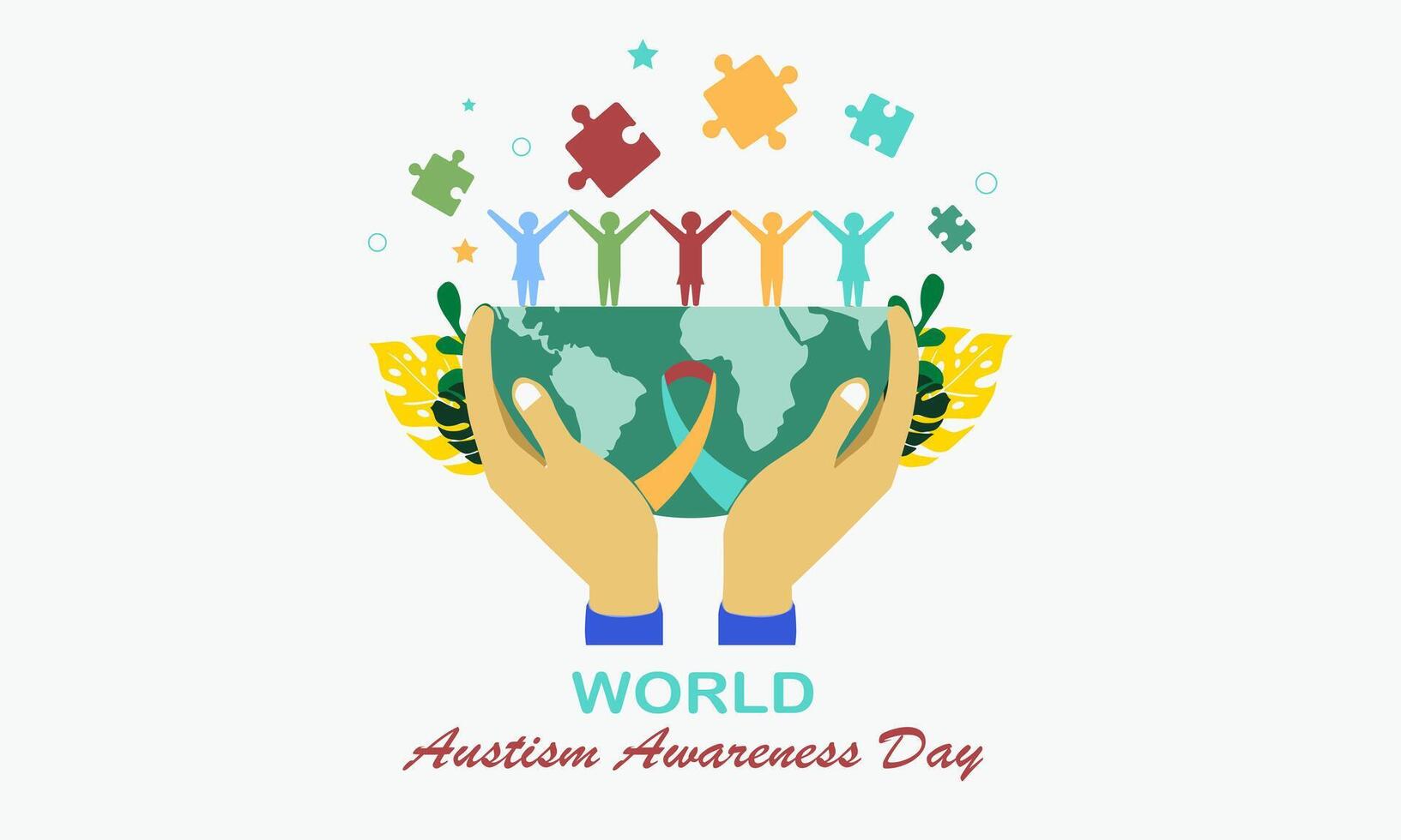 Illustration Geometric World Autism Awareness Day colorful vector