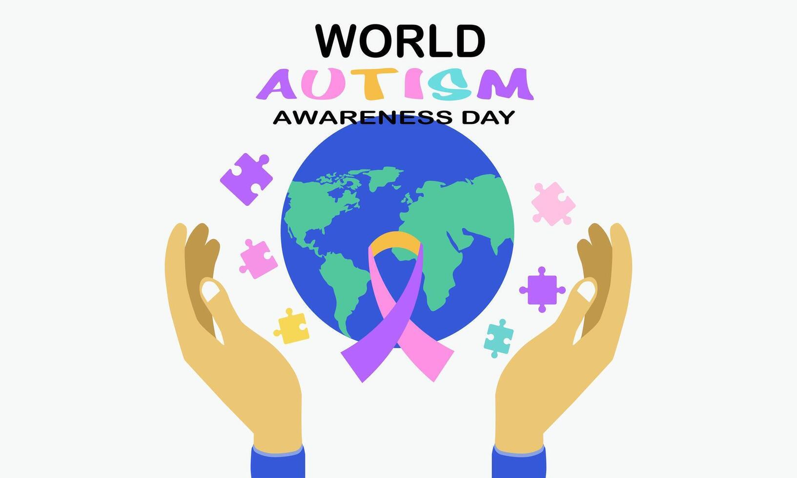 Illustration World Autism Awareness Day colorful vector