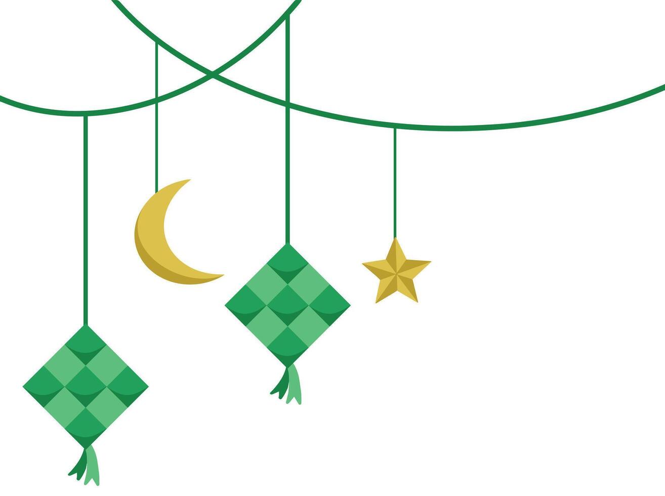 Ramadan hanging Line Art Corner Border vector