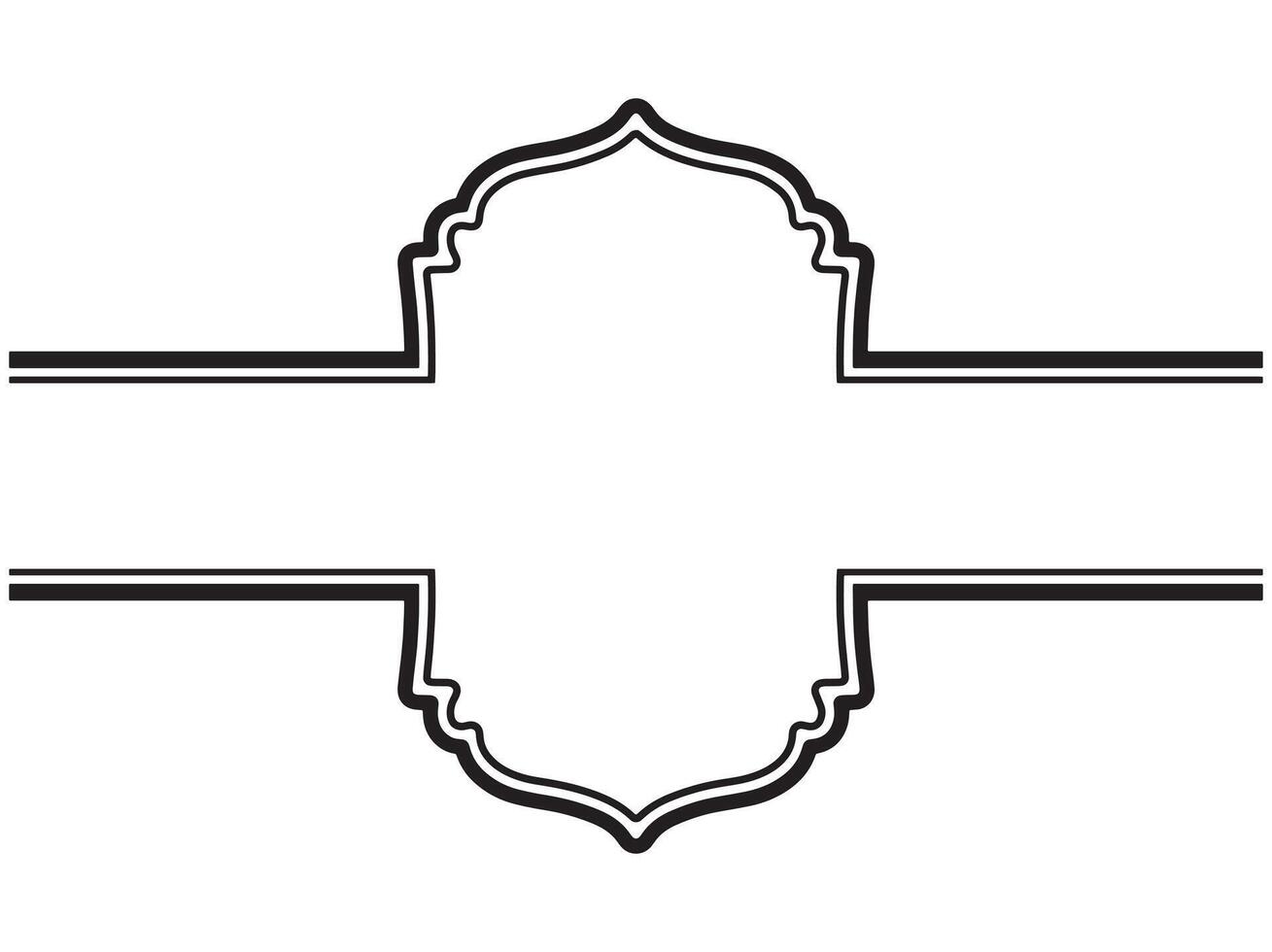 Ramadan frame Line Art Background Illustration vector