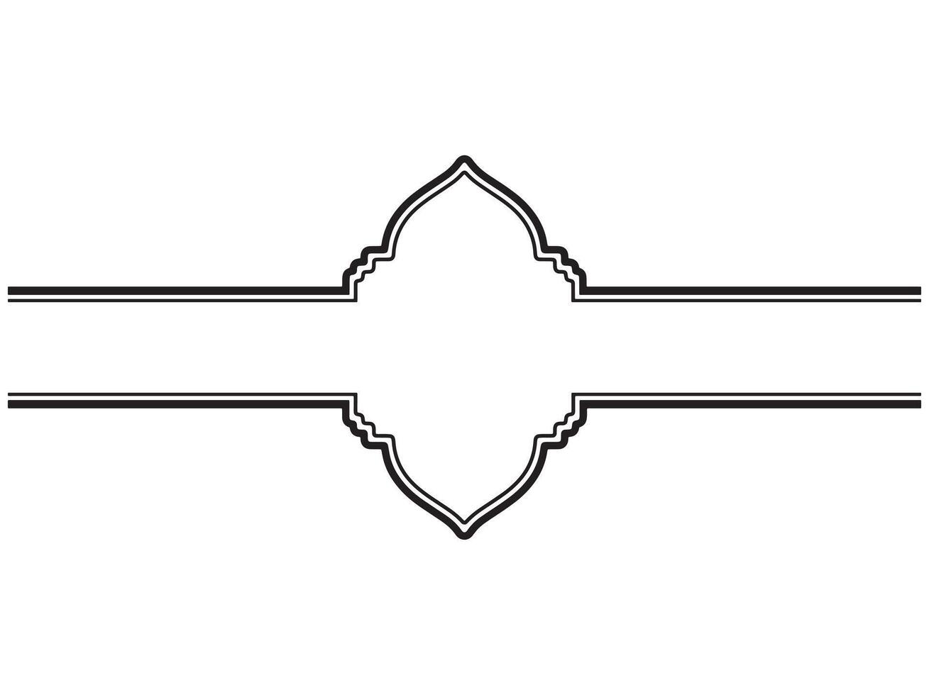 Eid Al Fitr Frame Line Art decoration vector
