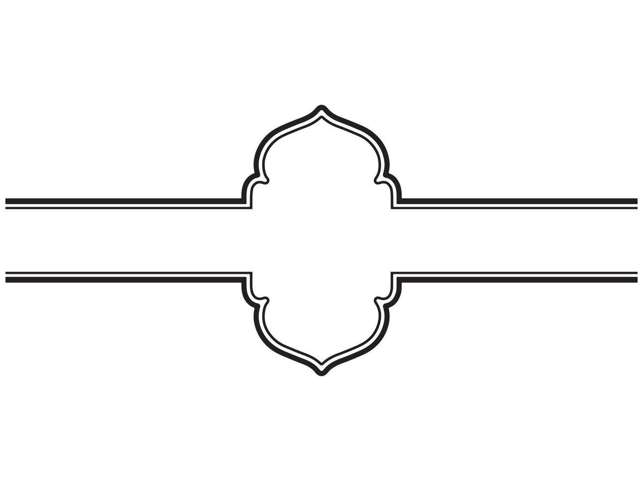 hand drawn Ramadan Frame Black and White vector