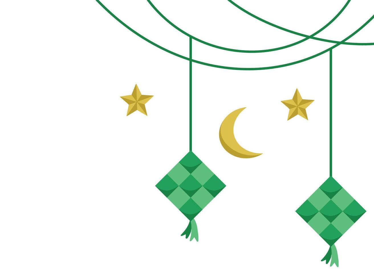 Ramadan Line Art Corner Border illustration vector