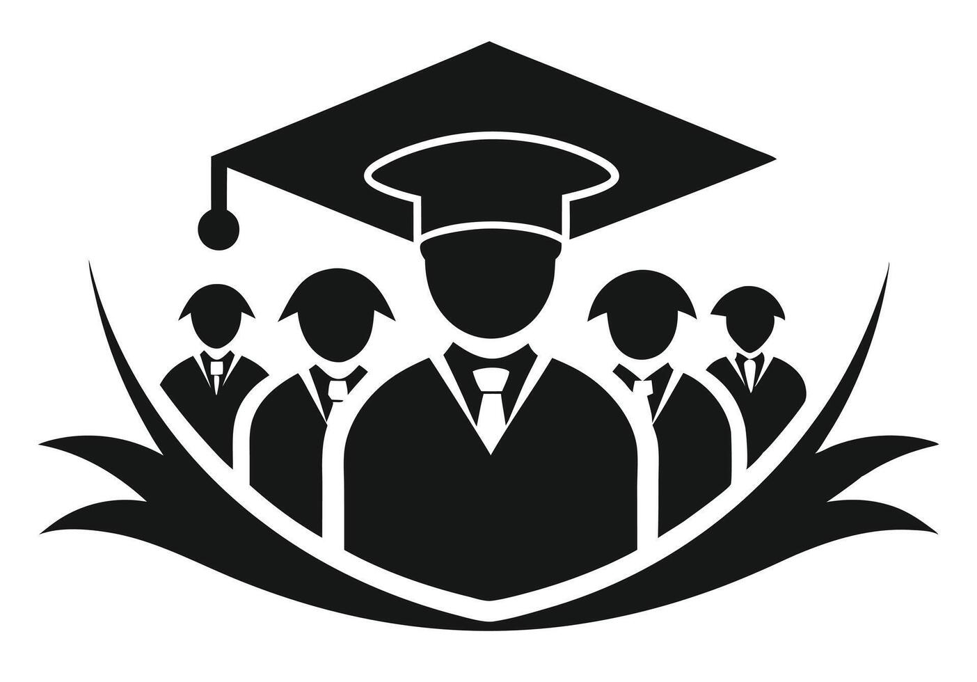 Group of Graduates Celebrates Educational Achievement vector