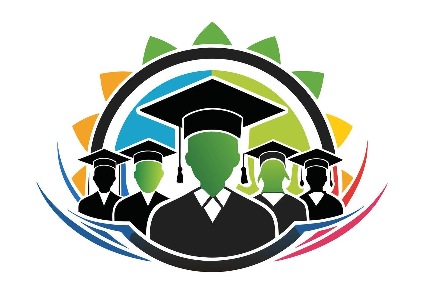 Graduation Success Group of Graduates Celebrated vector