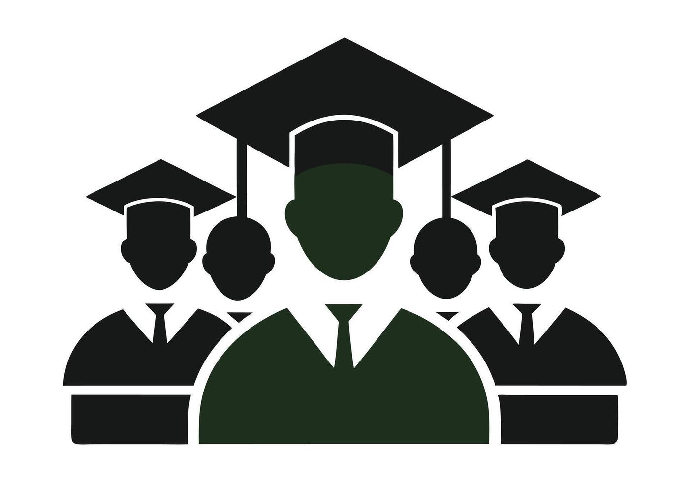 Group of Graduating Students in a Circle Symbol vector