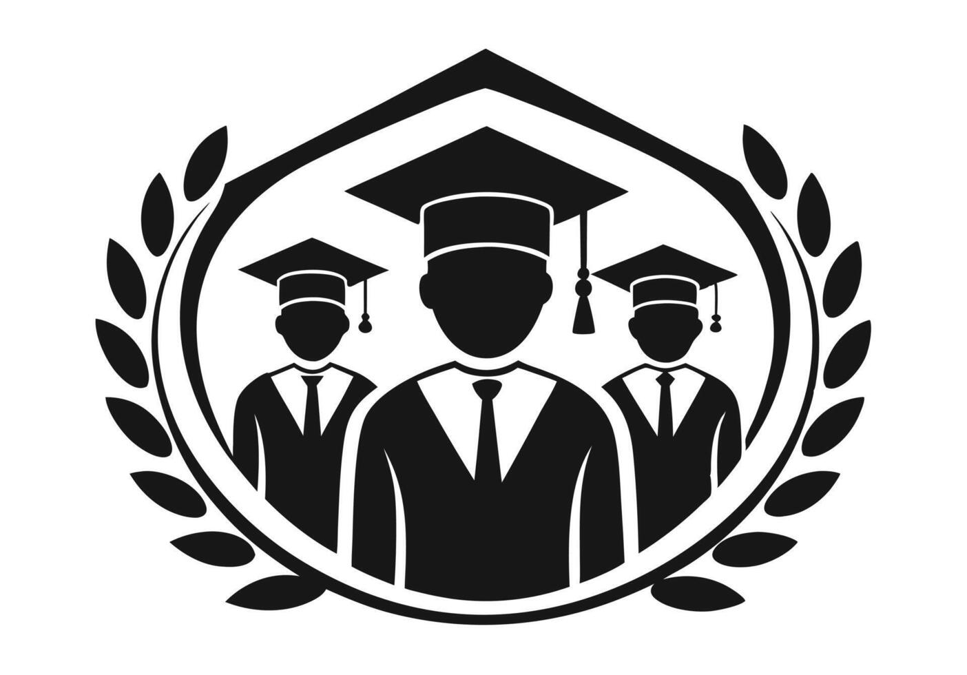 Group of Graduates Silhouettes, Representing Educational Success vector