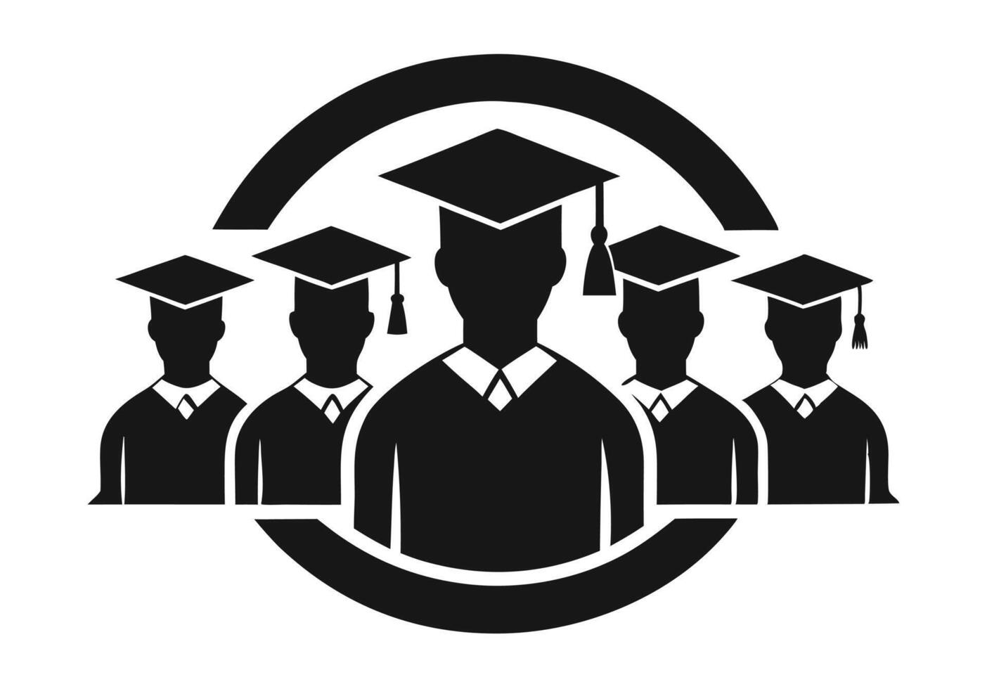 Three Graduates Celebrating Educational Achievement vector