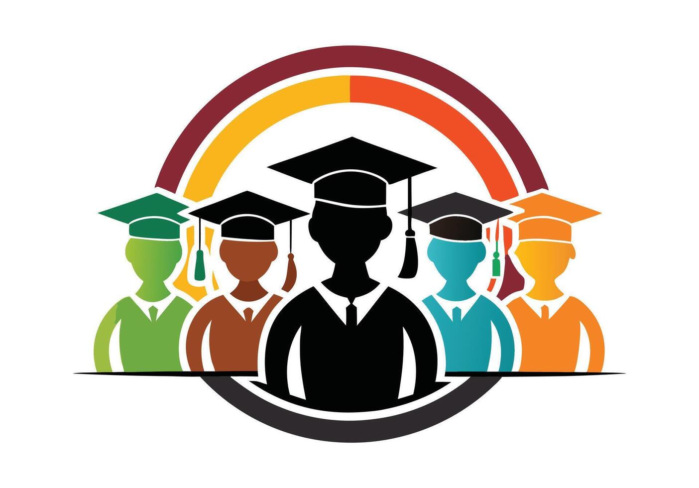 Group of Graduates Celebrating an Achievement vector