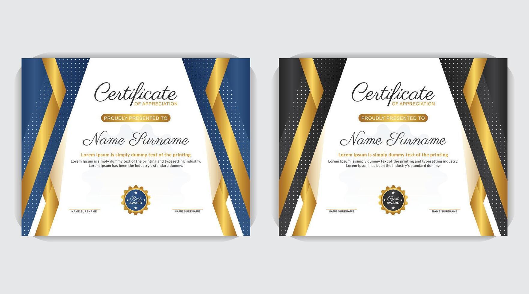 Print ready creative and colorful diploma certificate, Modern award design for your educational institution, elegant gold certificate design vector