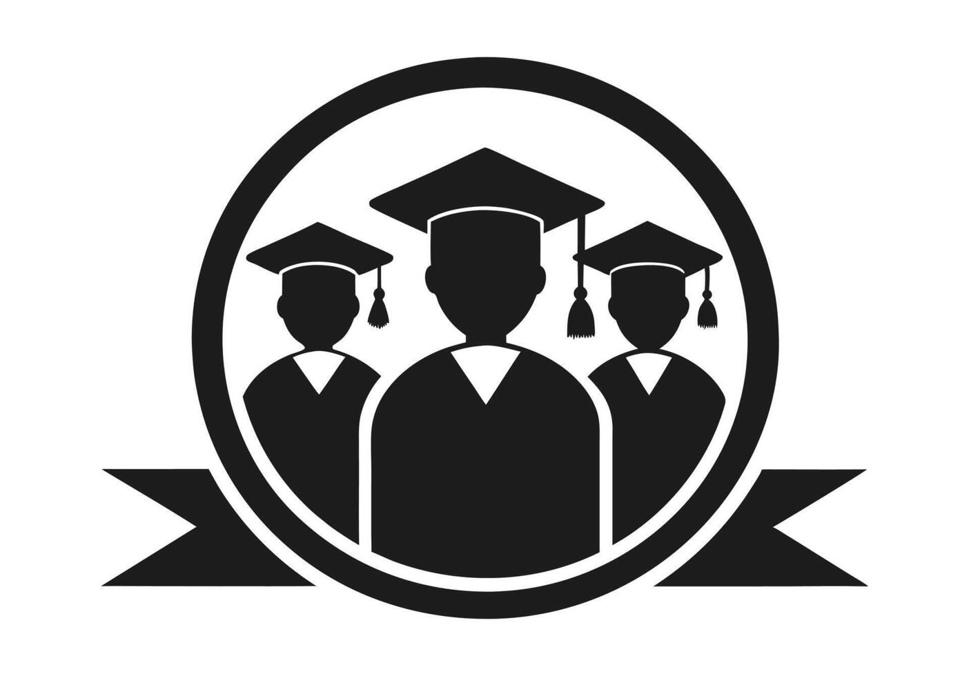 Group of Graduates Silhouettes, Educational Concept vector