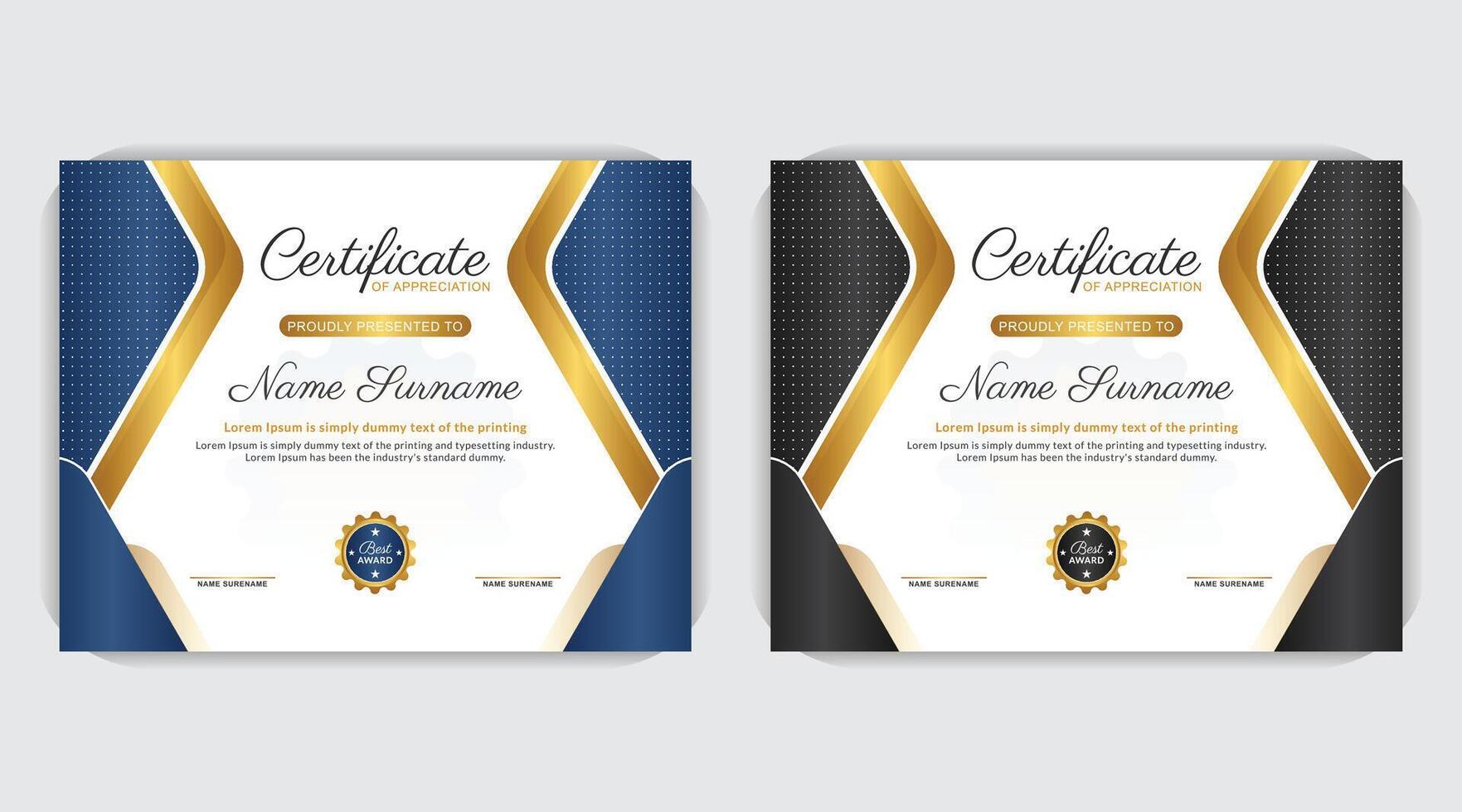 Print ready colorful certificate or award design for your educational institution, certificate poster template, elegant gold certificate design, Professional diploma certificate vector