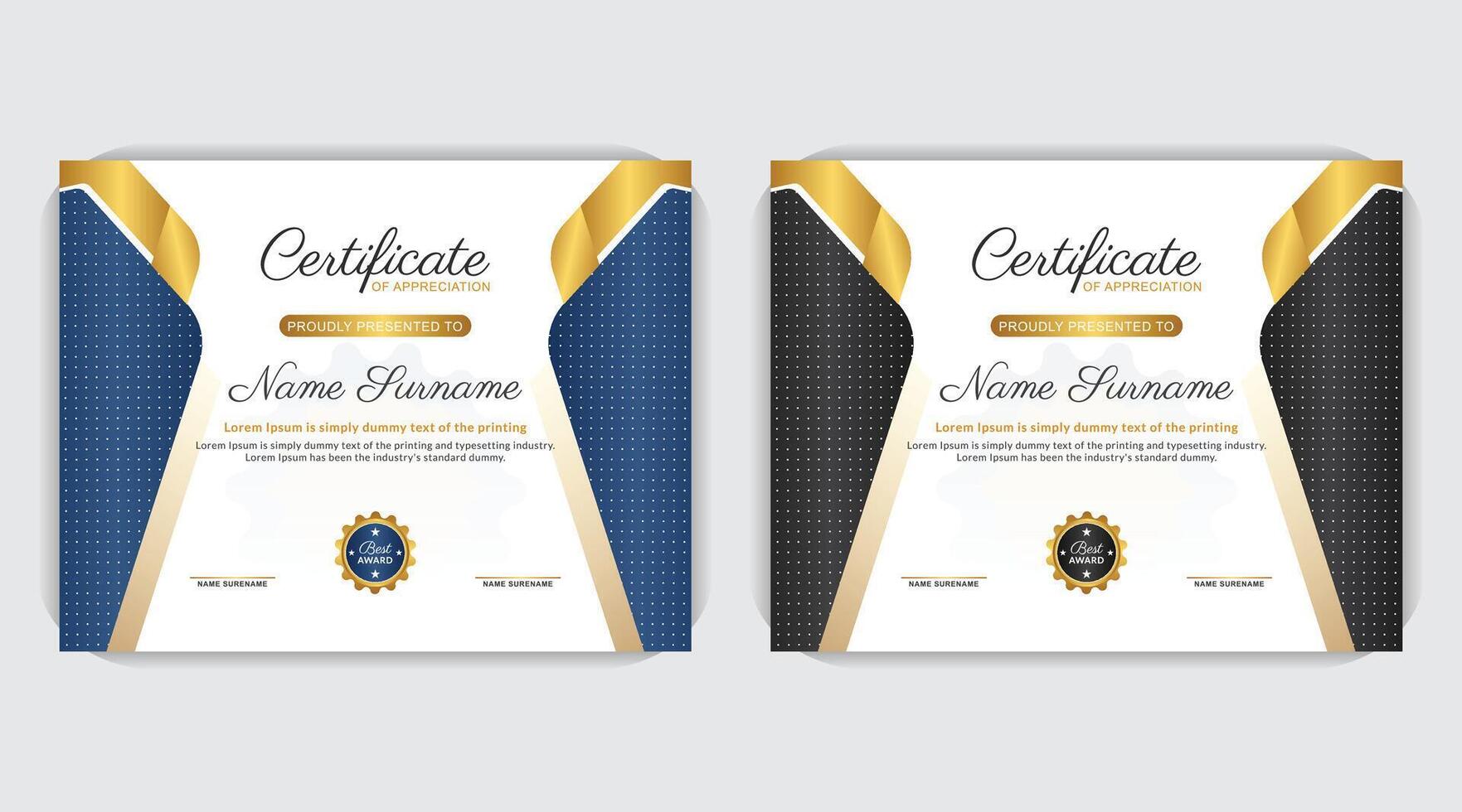Certificate poster template, elegant gold certificate design, Professional diploma certificate, Print ready colorful certificate or award design for your educational institution vector
