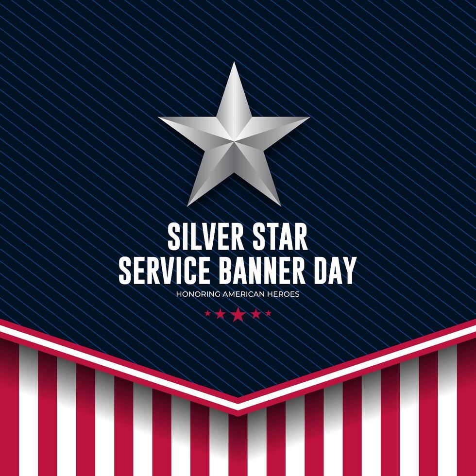 Silver star service banner day background illustration vector