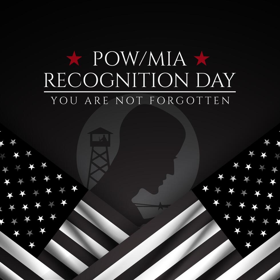 National POW MIA Recognition Day Banner Design Background Illustration vector
