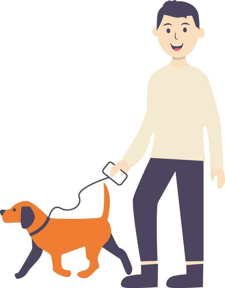 Man with pet dog vector