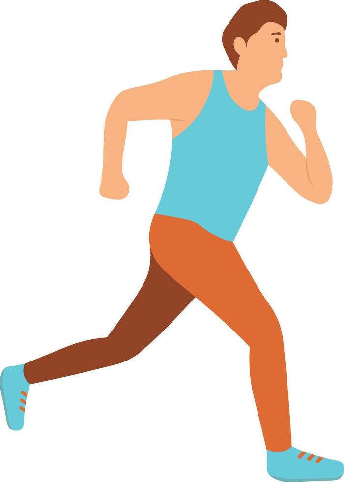 People Running Marathon Illustration with Flat Design. vector