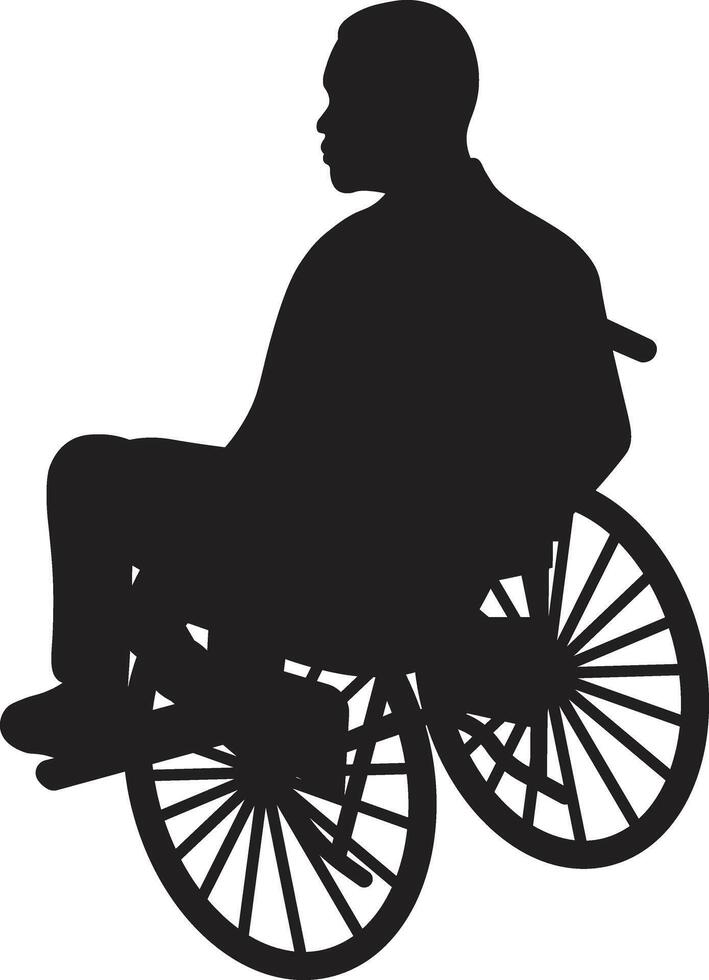 Disabled Wheelchair Silhouette on White Background vector