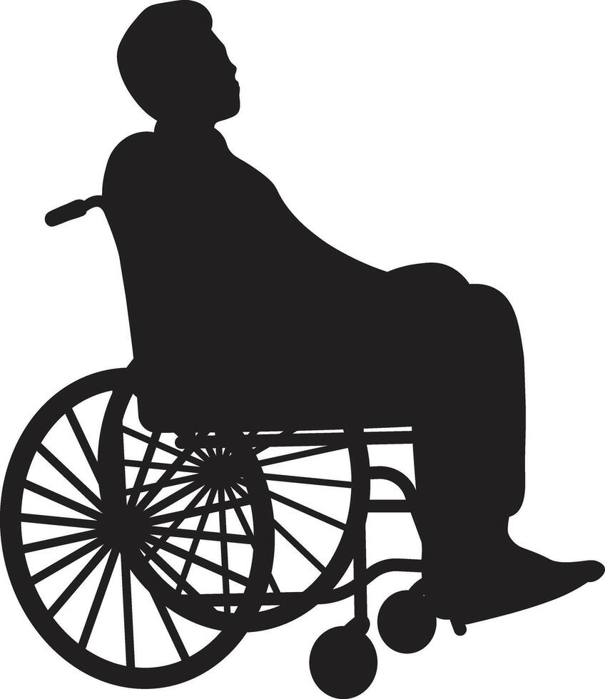 Disabled Wheelchair Silhouette in Flat Design vector