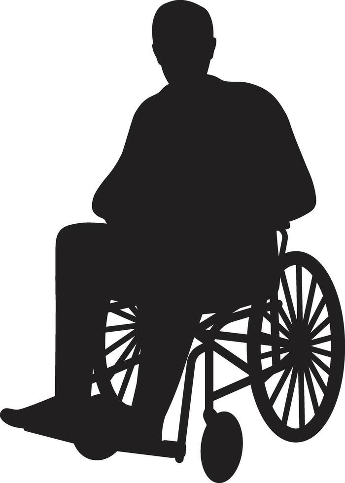 Disabled Wheelchair Silhouette with Flat Design. vector