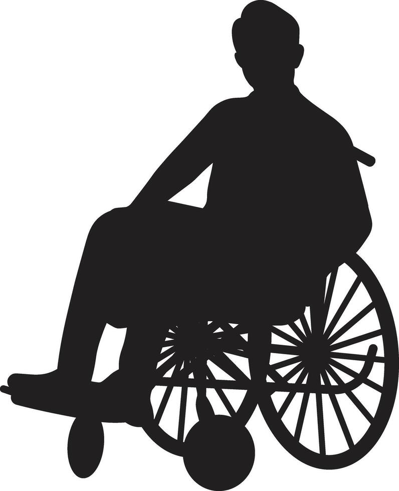 Disabled Wheelchair Silhouette in Abstract Design. vector