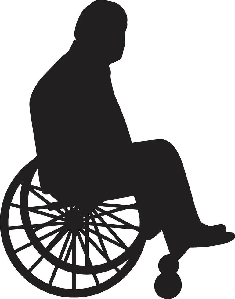 Disabled Wheelchair Silhouette with Flat Shape. vector