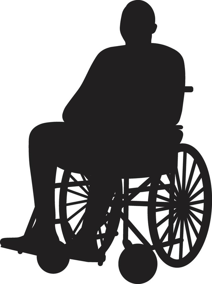 Disabled Wheelchair Silhouette with Flat Shape vector