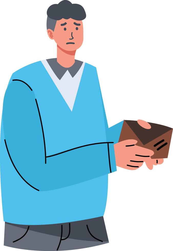 People Holding Empty Wallet Character vector