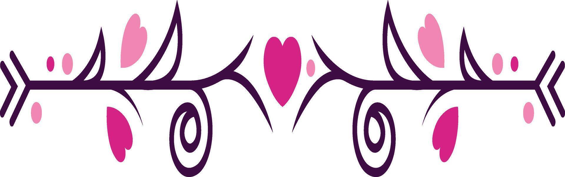 Decorative Romantic Divider on White Background. vector