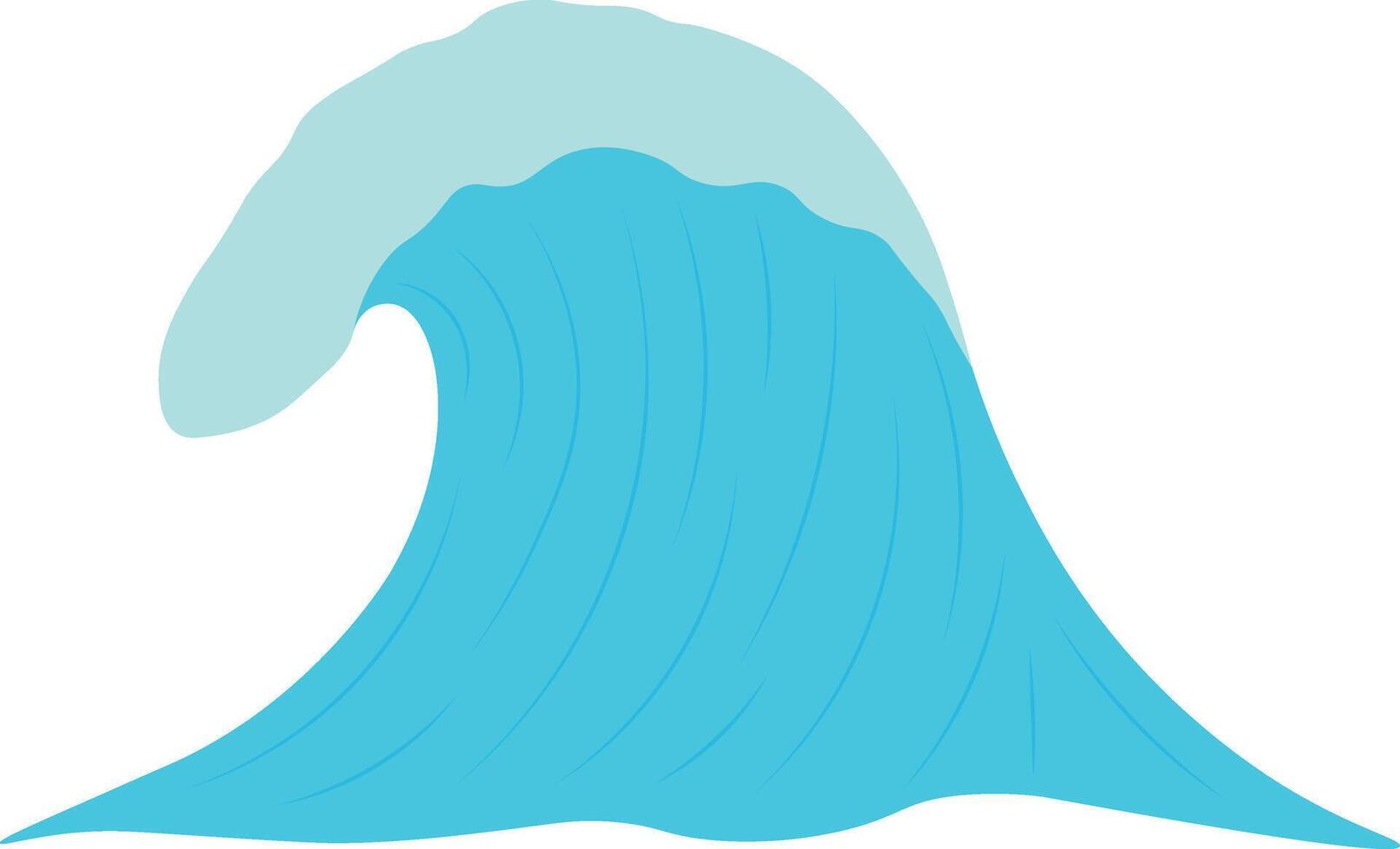 Summer Ocean Waves Illustration on White Background vector