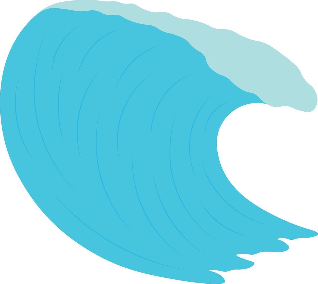 Summer Ocean Waves Illustration Isolated on White Background vector