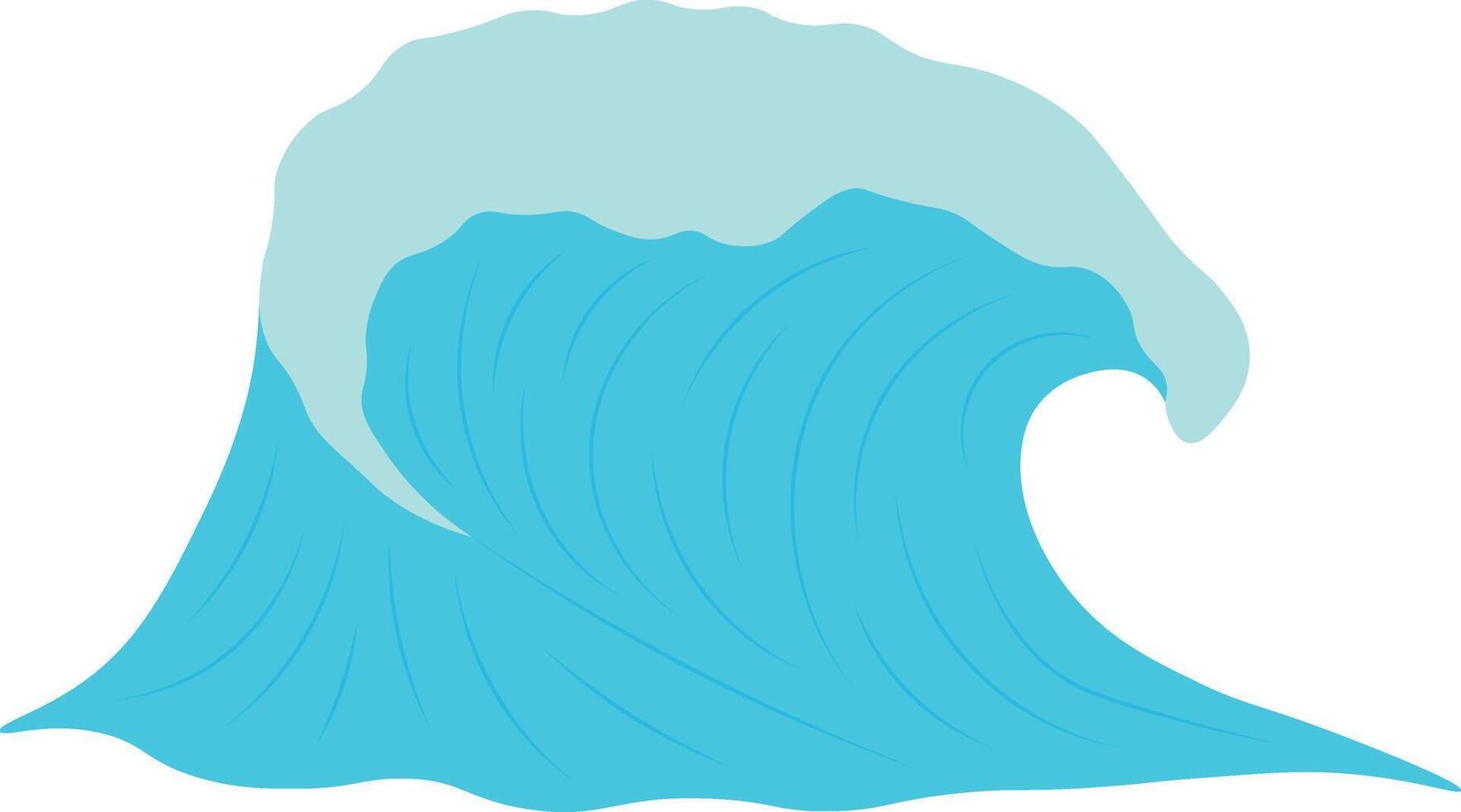 Summer Ocean Waves Illustration in Flat Design. vector