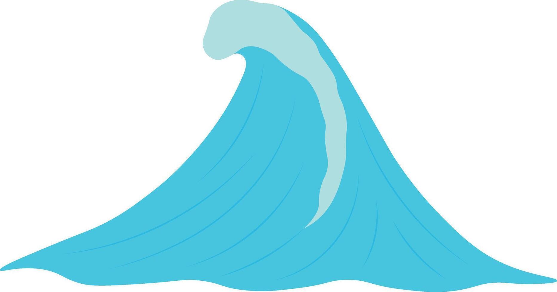 Summer Ocean Waves Illustration in Flat Design vector