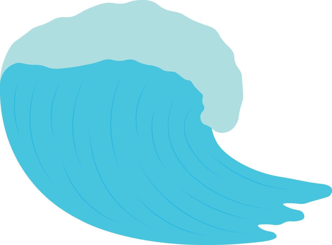 Summer Ocean Waves Illustration with Flat Design. vector